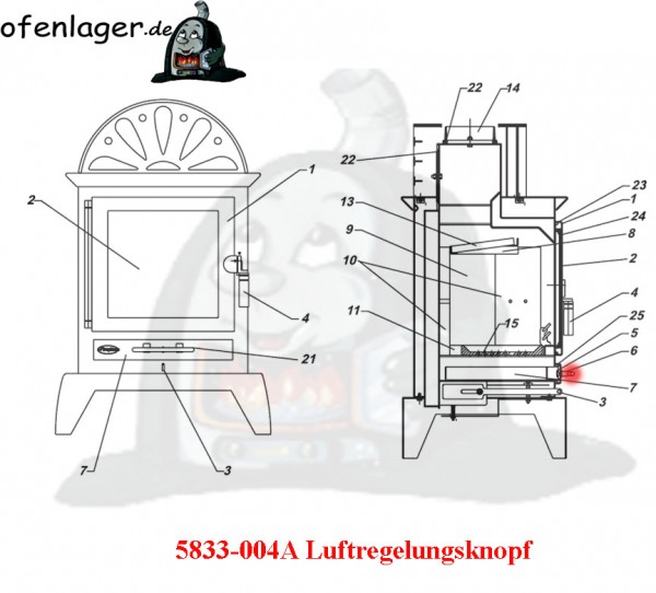 5833-004A Luftregelungsknopf