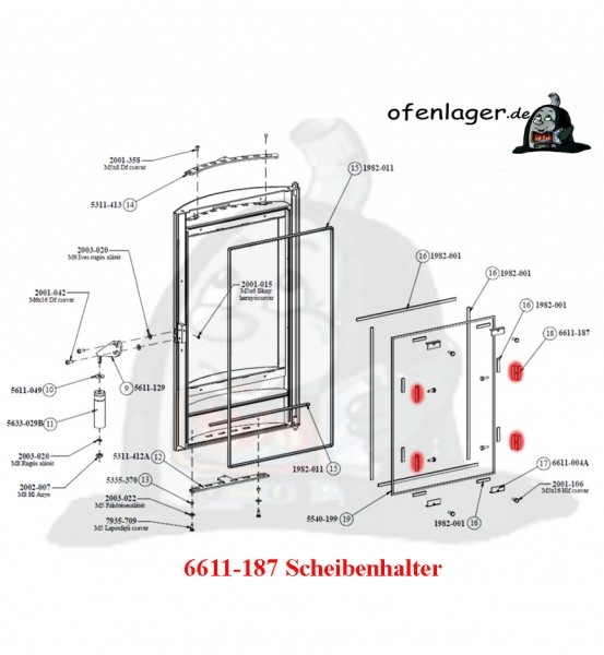 6611-187 Scheibenhalter 4 Stück