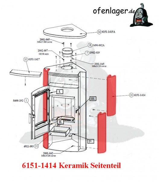 6151-1414 Keramik / 1 Stück