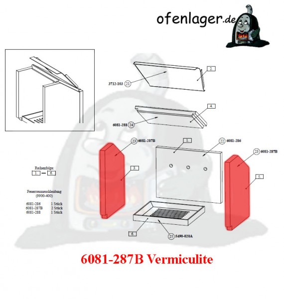 6081-287B Vermiculite / 1 Stück