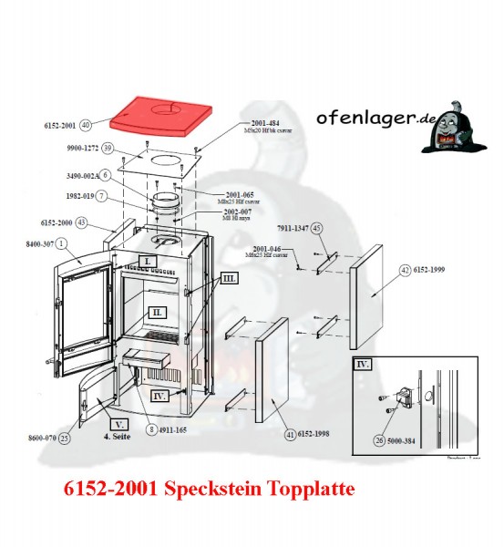 6152-2001 Speckstein Topplatte