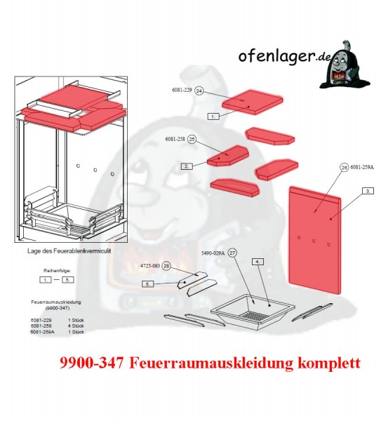 9900-347 Feuerraumauskleidung komplett