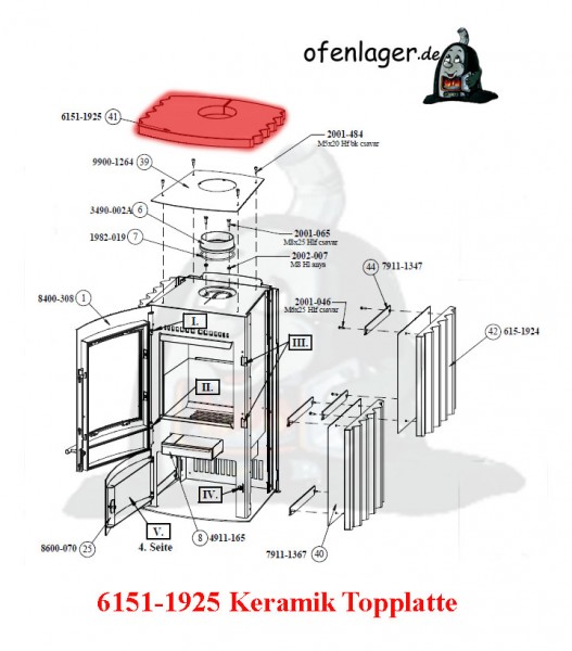 6151-1925 Keramik Topplatte