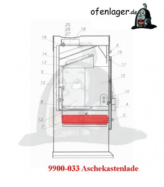 9900-033 Aschekastenlade