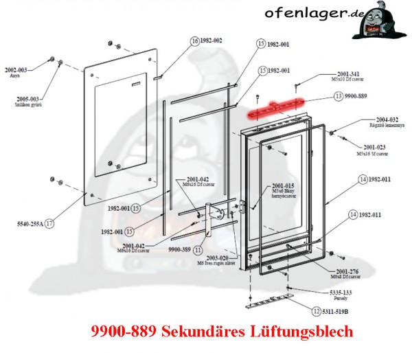 9900-889 Sekundär Lüftungsblech