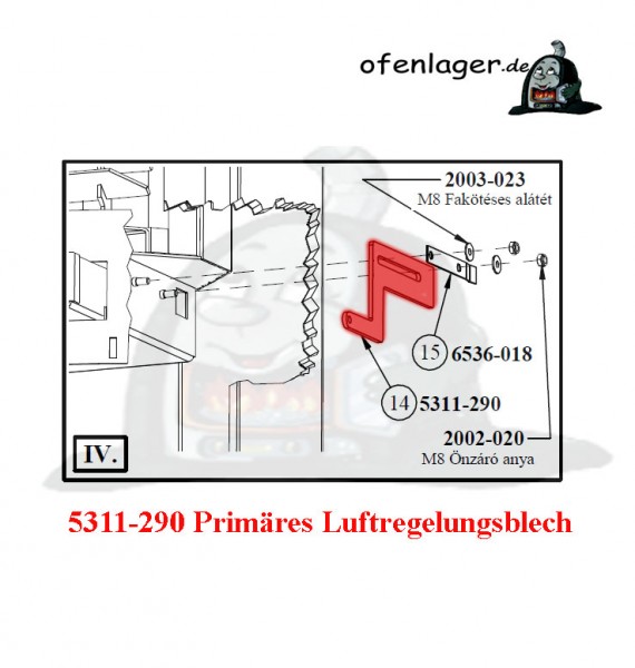 5311-290 Primär Luftreglungsblech