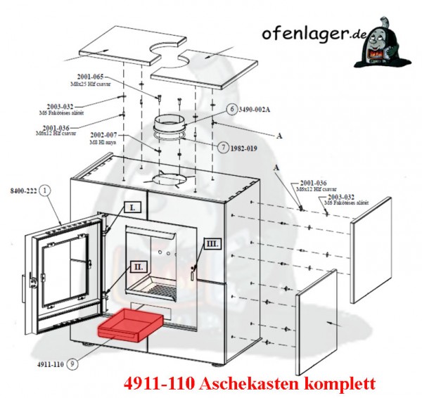 4911-110 Aschekasten Komplett