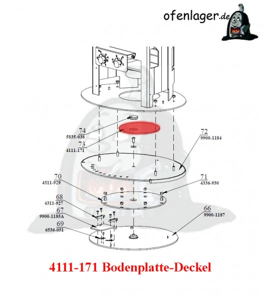 4111-171 Bodenplatte-Deckel