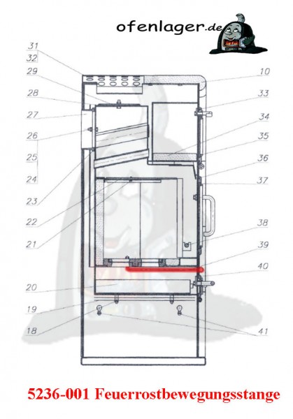 5236-001 Feuerrostbewegungsstange