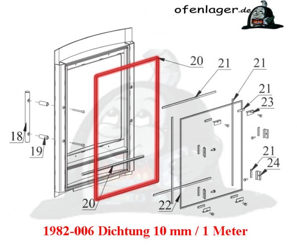 1982-006 Dichtung 10 mm / 1 Meter