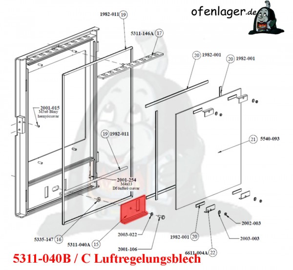 5311-040B Luftregelungsblech