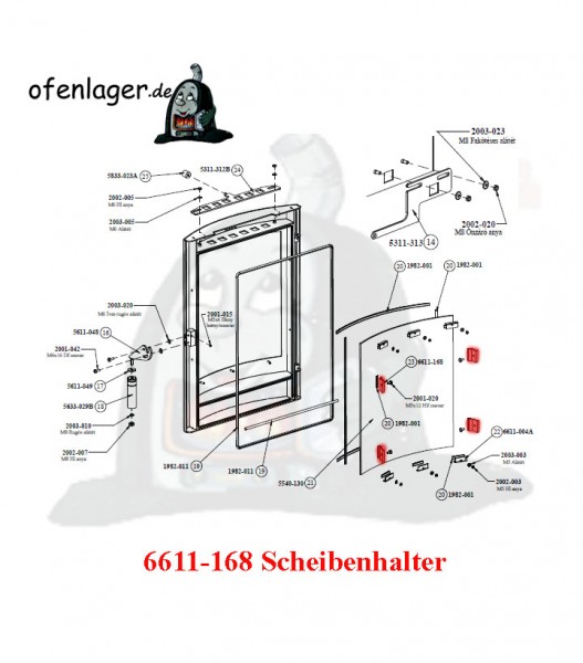 6611-168 Scheibenhalter 4 Stück