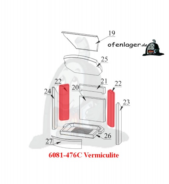 6081-476C Vermiculite / 1 Stück