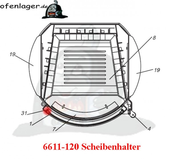 6611-120 Scheibenhalter 4 Stück