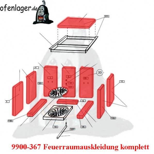 9900-367 Feuerraumauskleidung komplett