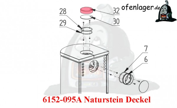 6152-095A Naturstein Deckel