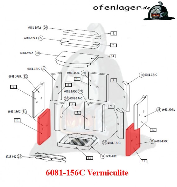 6081-156C Vermiculite / 1 Stück