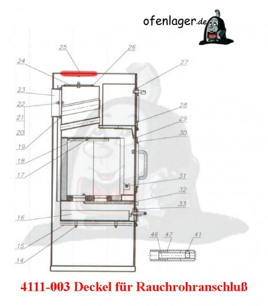 4111-003 Deckel für Rauchrohranschluß