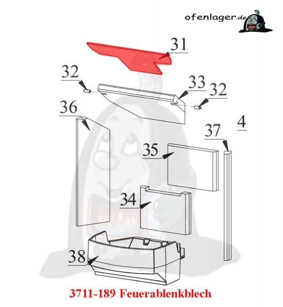 3711-189 Feuerablenkblech