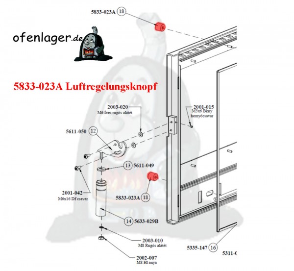 5833-023A Luftregelungsknopf