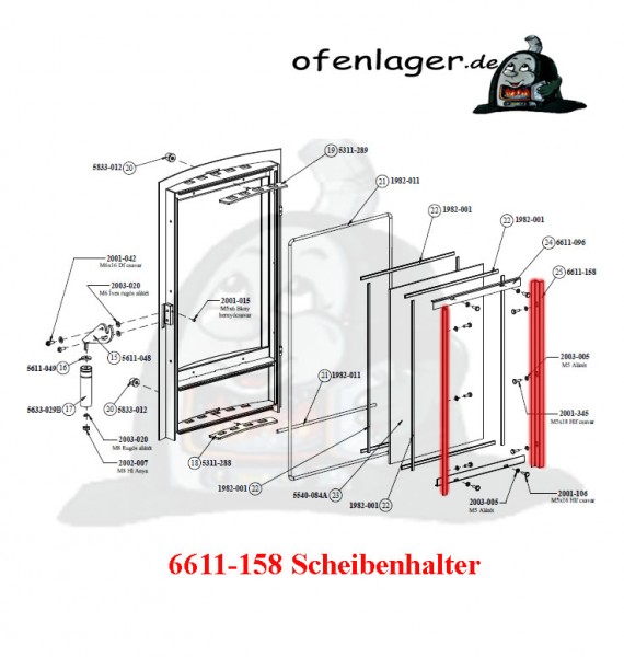 6611-158 Scheibenhalter 4 Stück