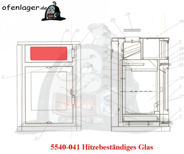 5540-041 Hitzebeständiges Glas