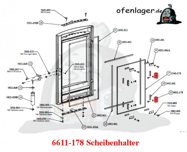 6611-178 Scheibenhalter 4 Stück