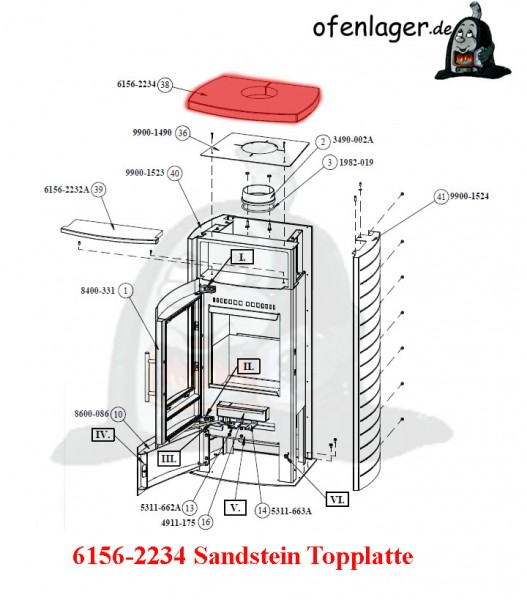 6156-2234 Sandstein Topplatte