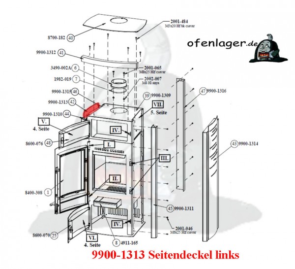 9900-1313 Seitendeckel links