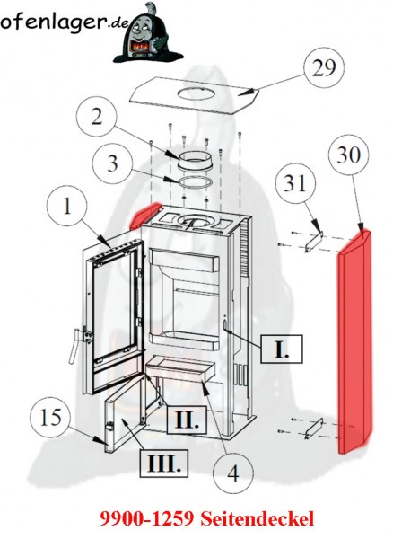 9900-1259 Seitendeckel / 1 Stück