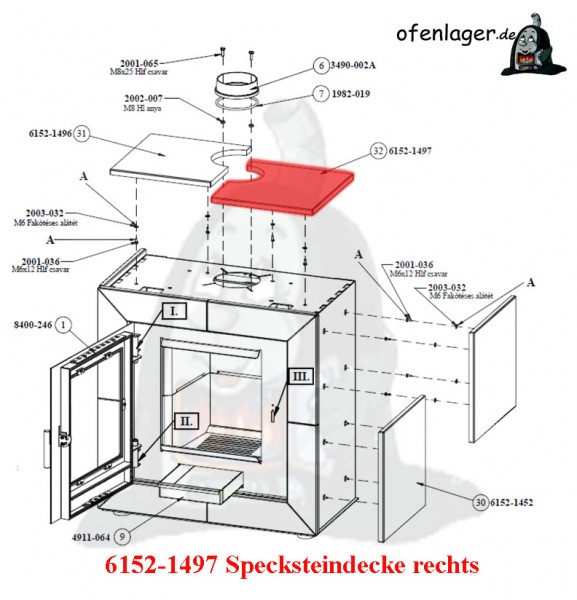 6152-1497 Specksteindecke rechts