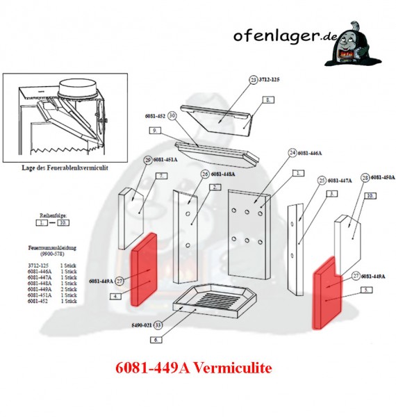 6081-449A Vermiculite / 1 Stück