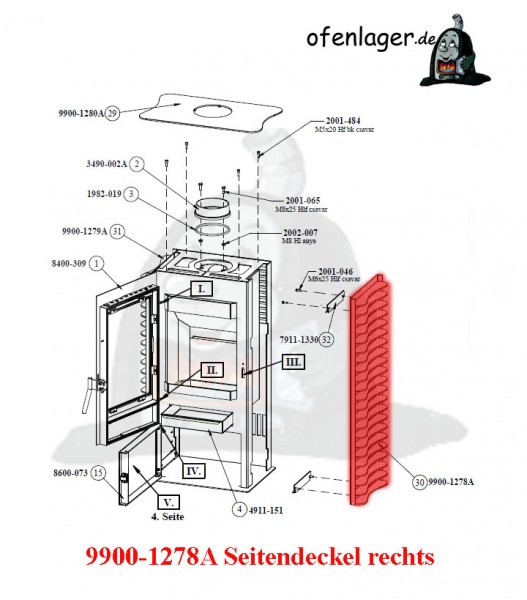 9900-1278A Seitendeckel rechts