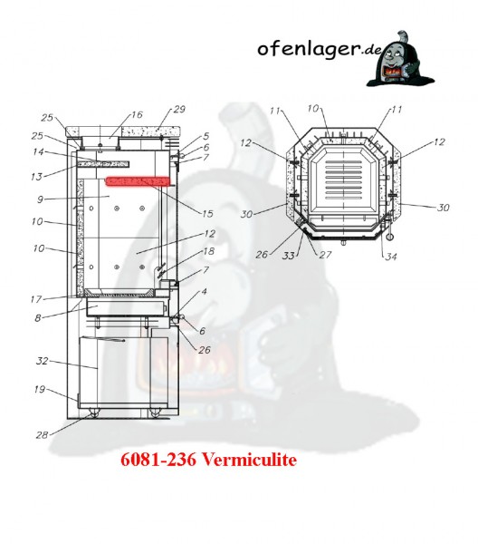 6081-236 Ersatz für Feuerablenkrahmen(nicht für Alicante) (3790-