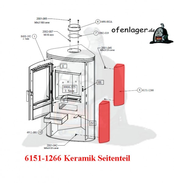 6151-1266 Keramik / 1 Stück