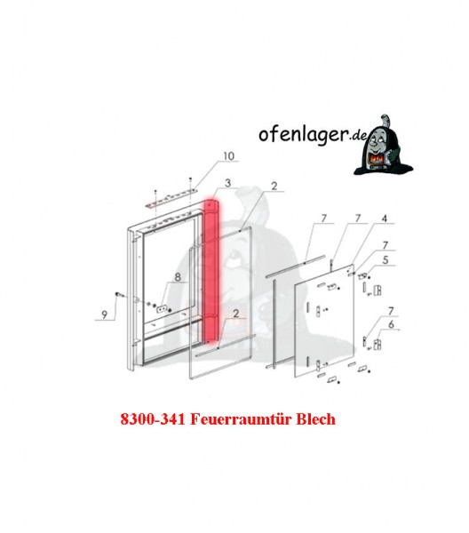 8300-341 Feuerraumtür Blech