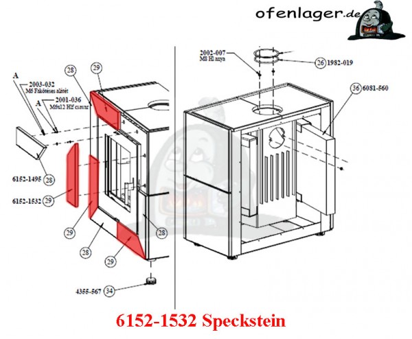 6152-1532 Speckstein / 1 Stück