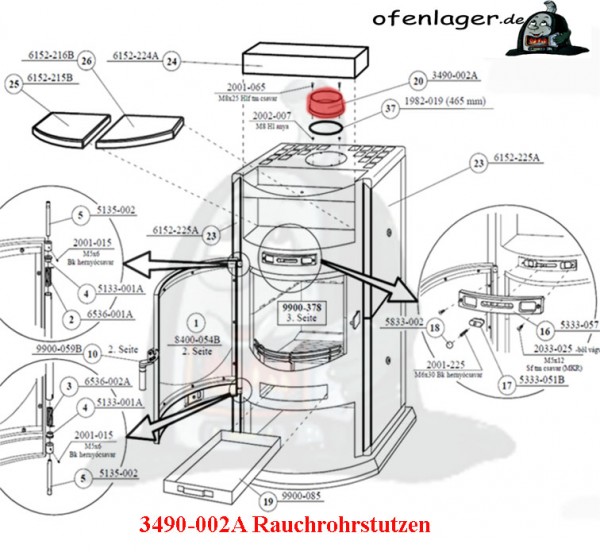 3490-002A Rauchrohrstutzen
