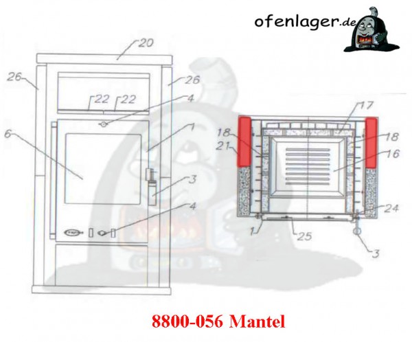 8800-056 Mantel / 1 Stück