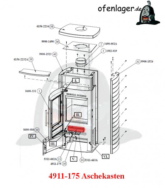 4911-175 Aschekasten