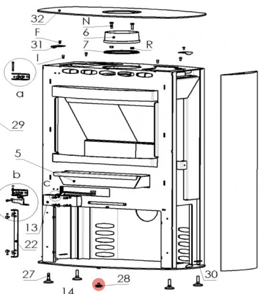 4335-1388 Stellfuß verstellbar