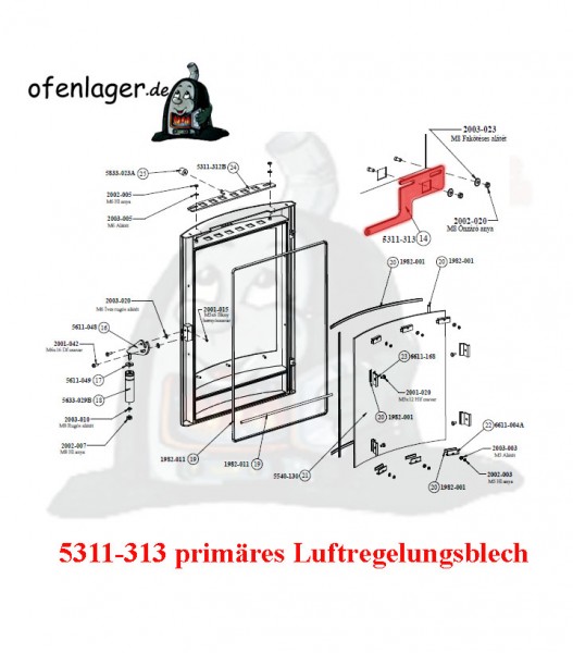 5311-313 Primär Luftreglungsblech