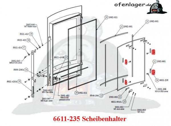 6611-235 Scheibenhalter 4 Stück