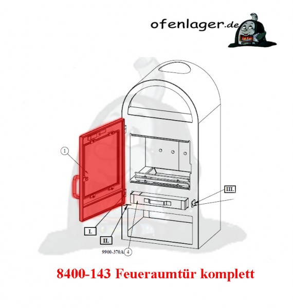 8400-143 Feuerraumtür komplett