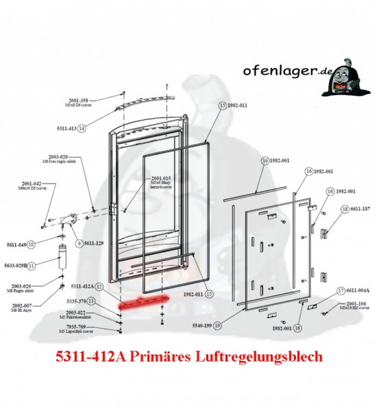 5311-412A Primär Luftregelungsblech