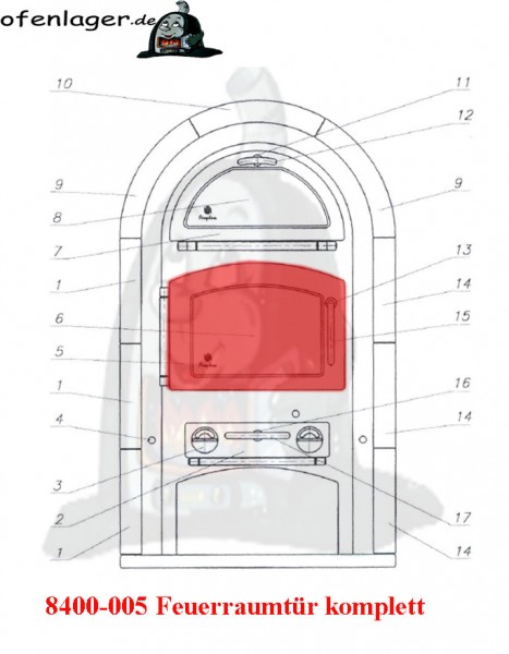 8400-005 Feuerraumtür komplett
