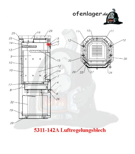 5311-142A Luftregelungsblech