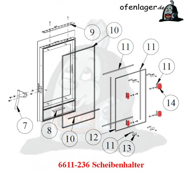 6611-236 Scheibenhalter 4 Stück