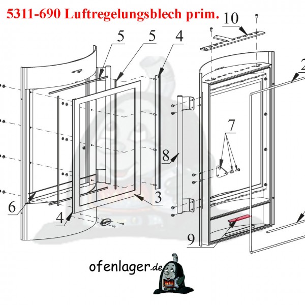 5311-690 Luftregelungsblech prim.