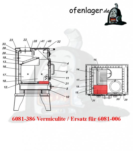 6081-386 Vermiculite- Ersatz für 6081-006 / 1 Stück